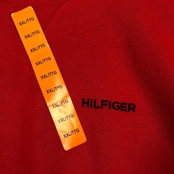 Tommy Hilfiger NWT Men's Size XX-Large Red Fleece Lined Crewneck Sweatshirt - Picture 3 of 10